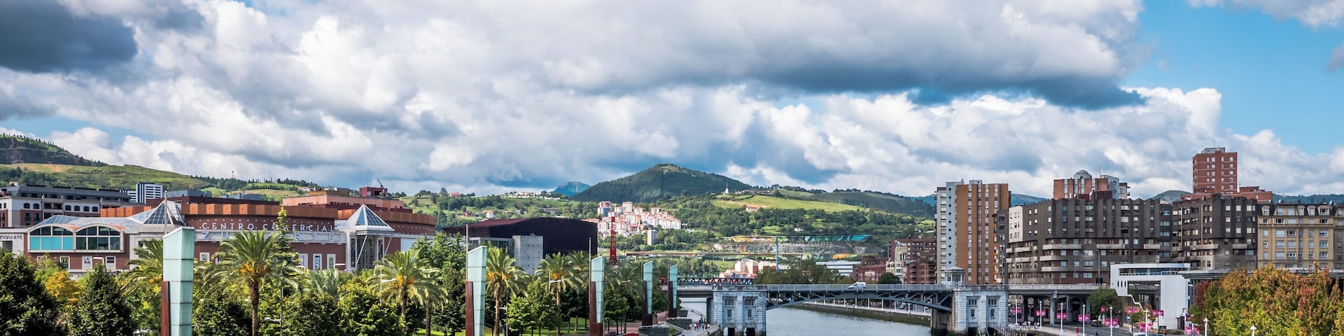 The Estuary of Bilbao and the Deusto Bridge. Bilbao, Biscay, Spain