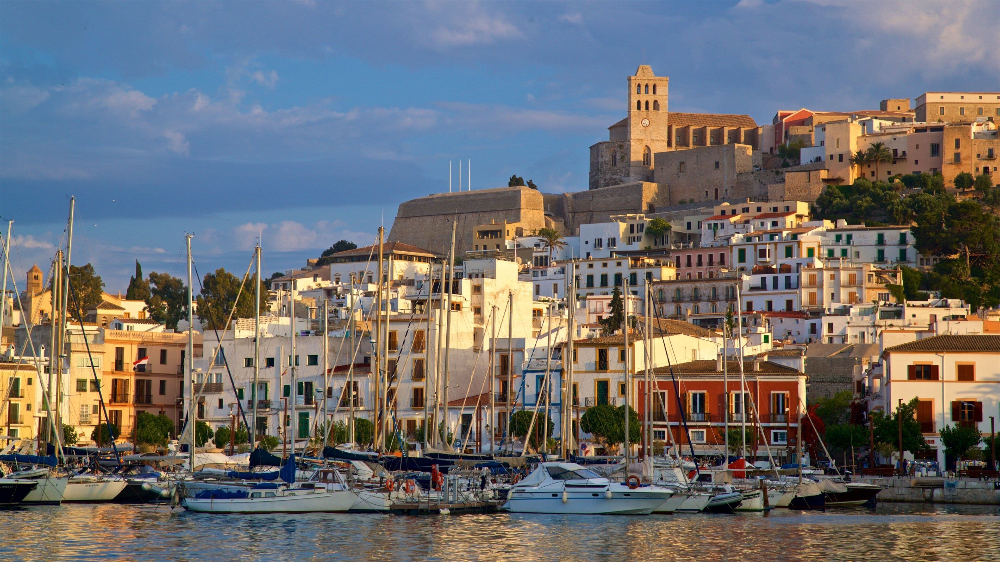 Ibiza City Centre showing a coastal town and a bay or harbor