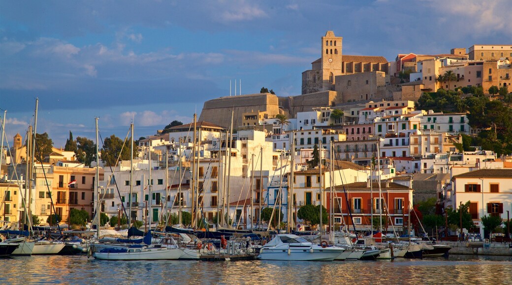 Ibiza City Centre showing a coastal town and a bay or harbor
