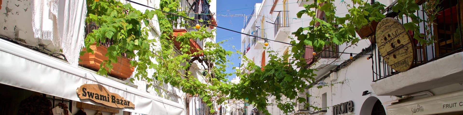Ibiza City Centre featuring street scenes and markets as well as a couple