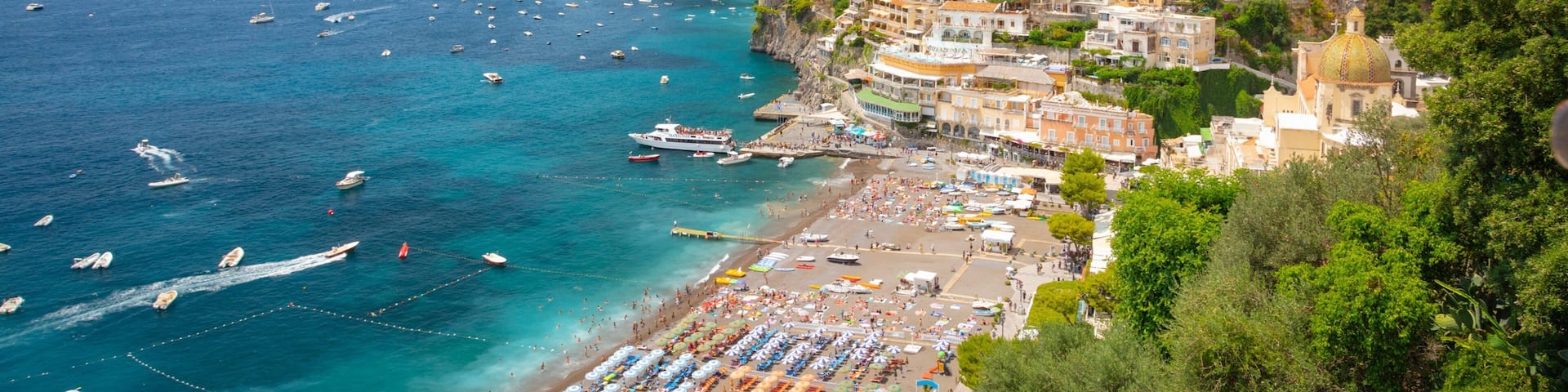 Positano City Centre showing landscape views, a coastal town and general coastal views
