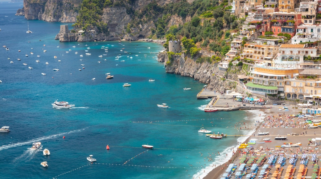 Positano City Centre which includes landscape views, general coastal views and a coastal town