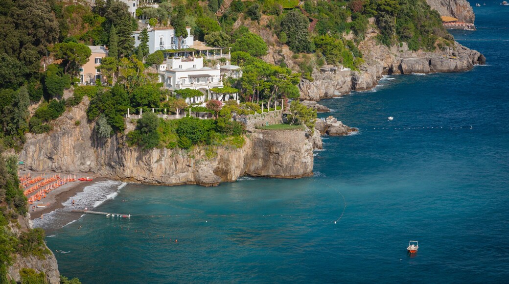 Positano City Centre featuring rocky coastline, general coastal views and landscape views