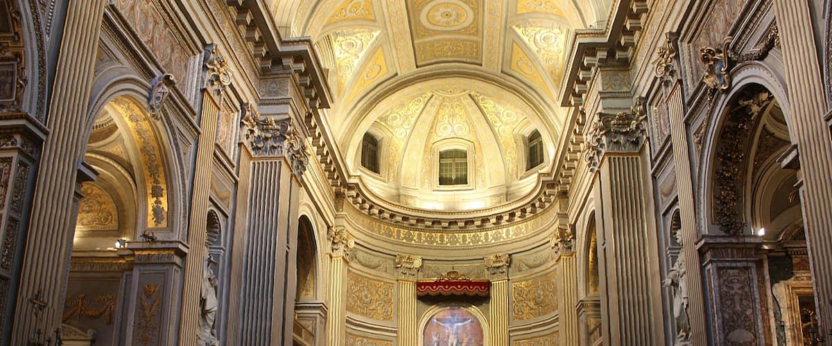 Rome, the church Santa Maria di Monserrato, inner view