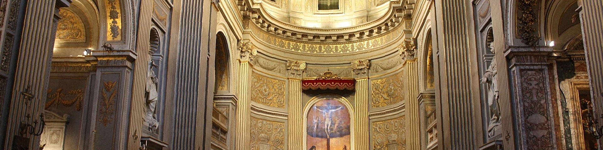 Rome, the church Santa Maria di Monserrato, inner view