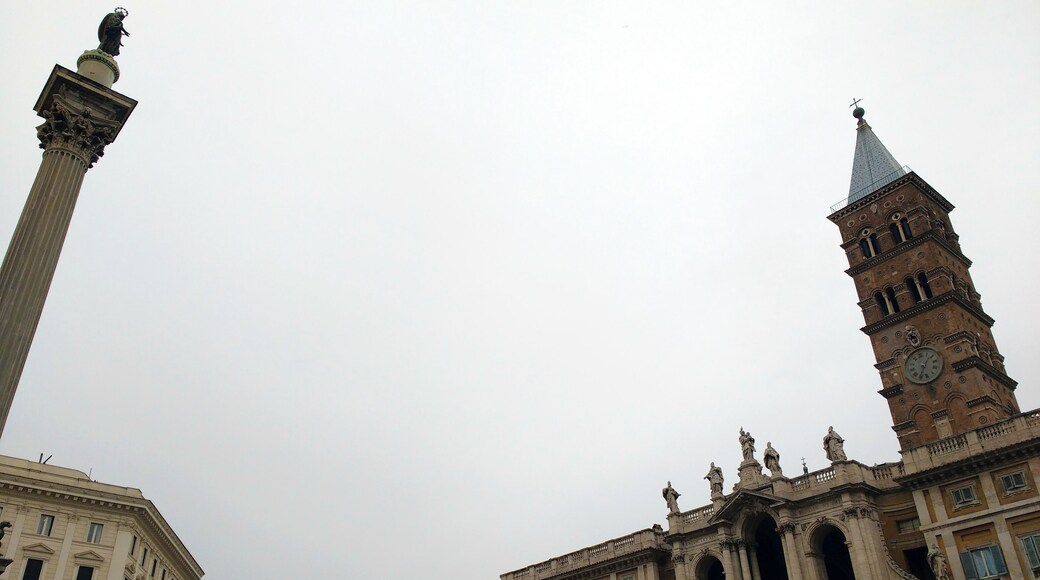 Altostratus opacus cloud cover the sky over Rome. Photo taked near Basilica di Santa maria Maggiore (on the right). On the left appear the Marian Column called "Column of the peace".