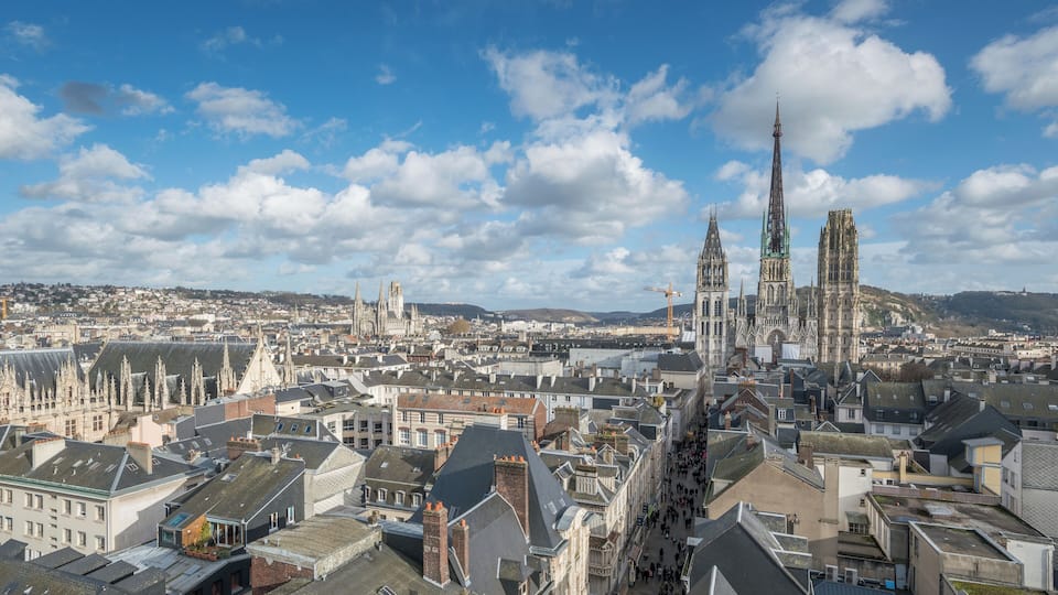 The city of Rouen as seen from the Gros Horloge tower
