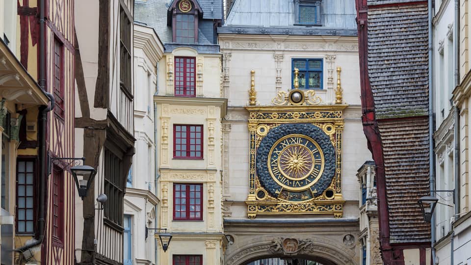 Rouen, France: Gros Horloge in Rouen (backside)