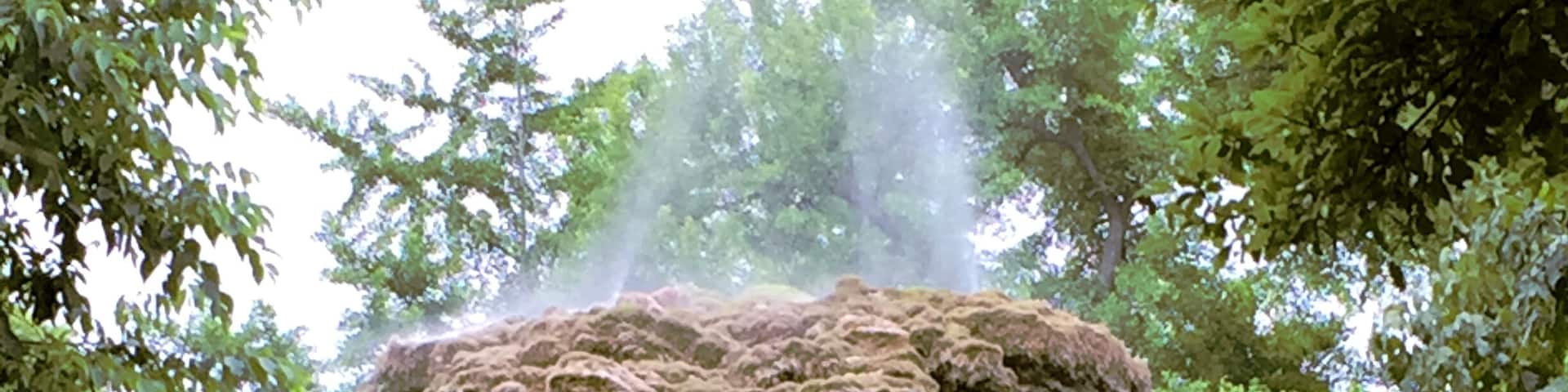 Fountain "small island moussu" in the square Planchon at Montpellier (Hérault).