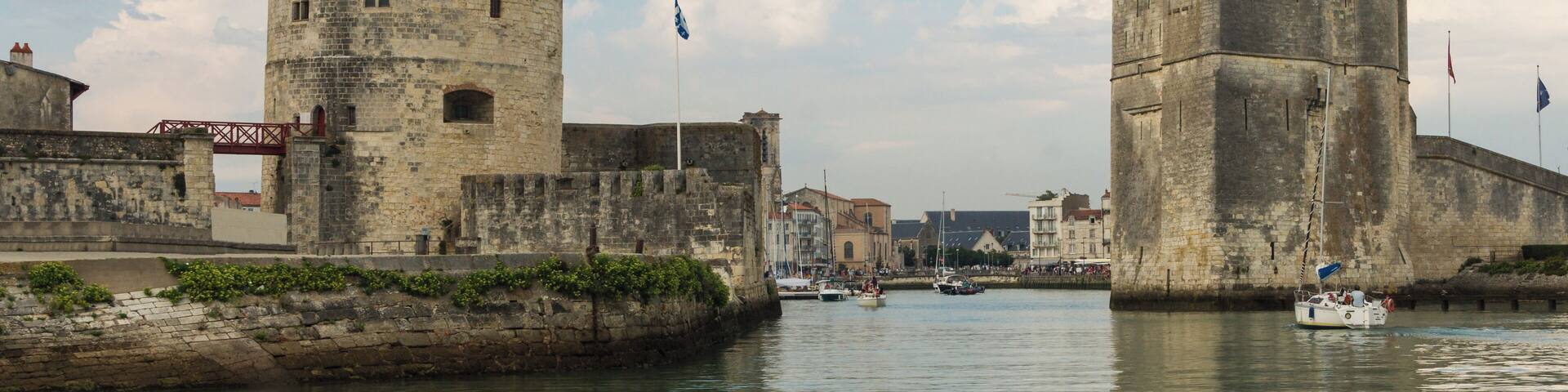 Entrance of old harbor, La Rochelle, Charente-Maritime, France