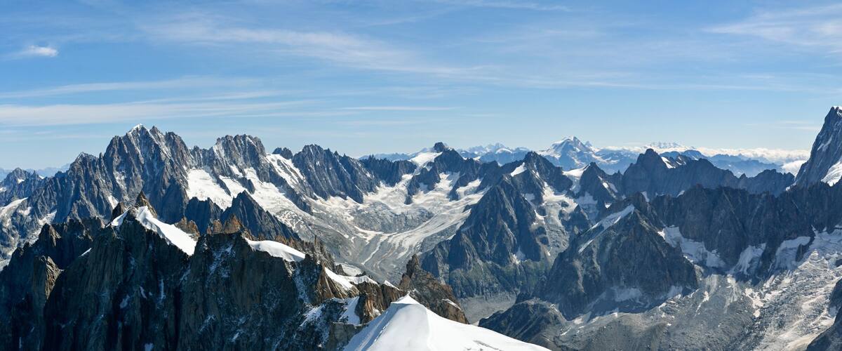 Beautiful Alps as seen from Aiguille du Midi