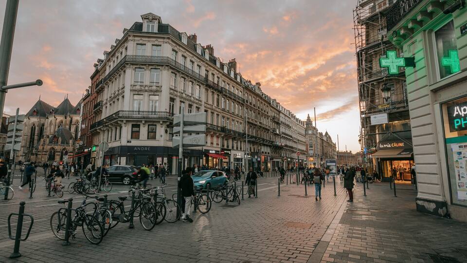 Lille Centre Ville featuring street scenes, a city and heritage elements