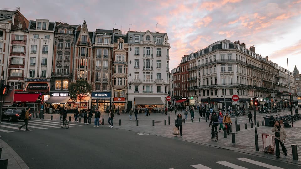 Lille Centre Ville featuring heritage elements, a sunset and street scenes