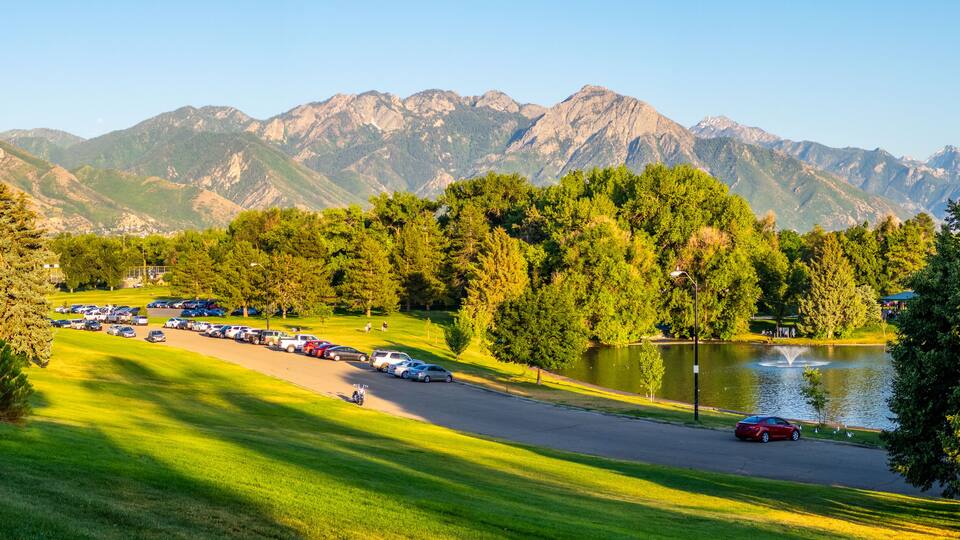 Sugar House Park in Salt Lake City in the summer evening light
