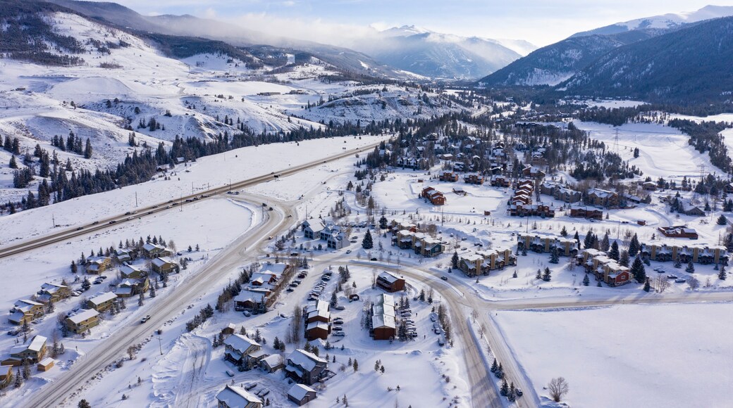 Keystone Colorado Aerial Panorama Winter Snow