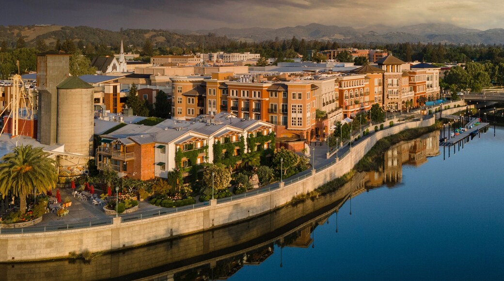 4K Ultra HD Image of Napa Downtown Building with Napa River Reflection - Riverside Charm