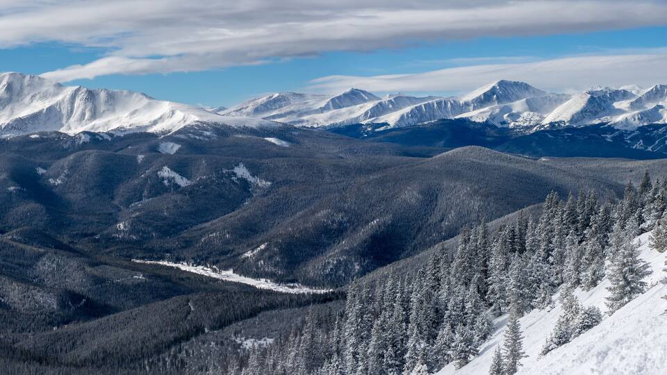 Panoramic View Looking Toward Breckenridge from Keystone's South Bowl in Colorado