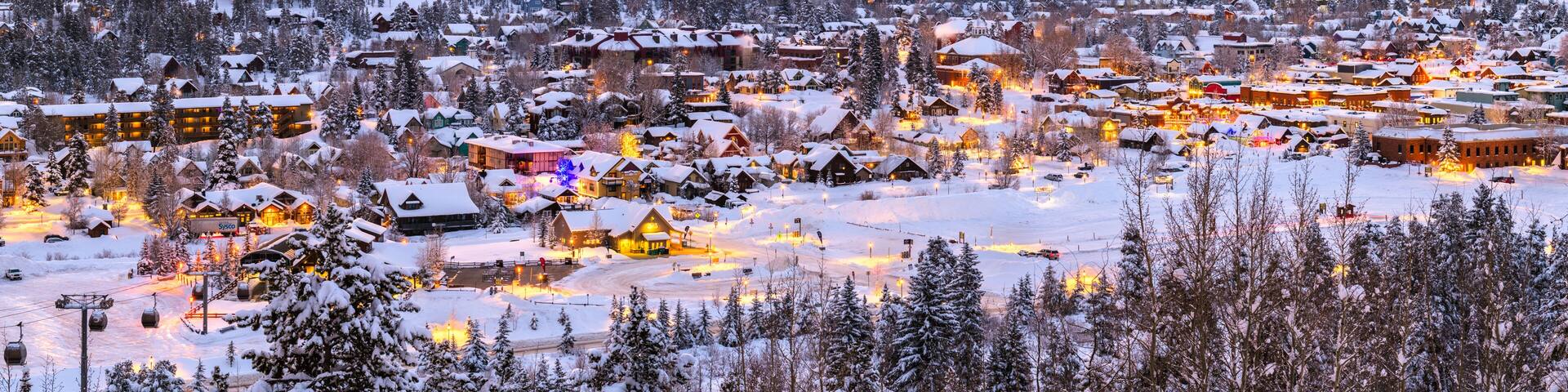 Breckenridge, Colorado, USA Town Skyline in Winter