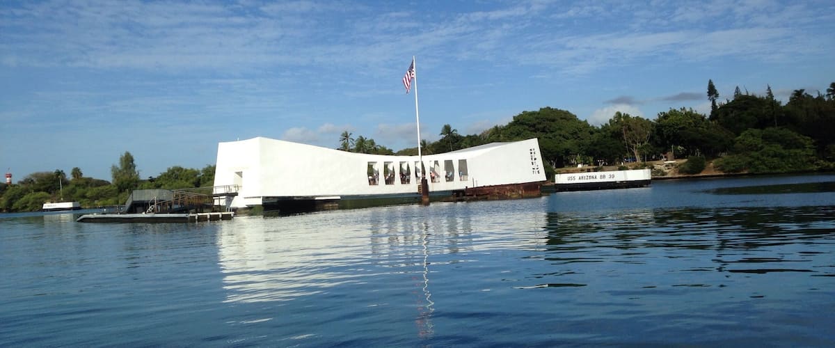 Very emotional time at USS Arizona in Pearl Harbor. Thousands of lives were lost in Pearl Harbor and 1177 were lost on attack of the Arizona. The memorial has the remnant of the hull and the turret of the Arizona. A day infamy to quote Franklin Delano Roosevelt December 7, 1941.