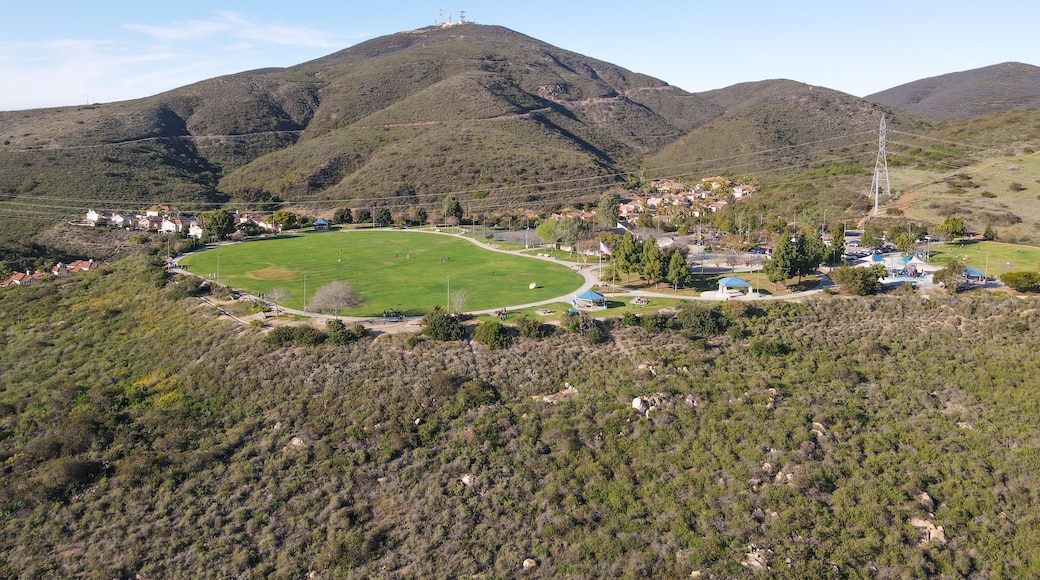 Aerial view of community park on the top off a hill, Carmel Valley. San Diego, California, USA.