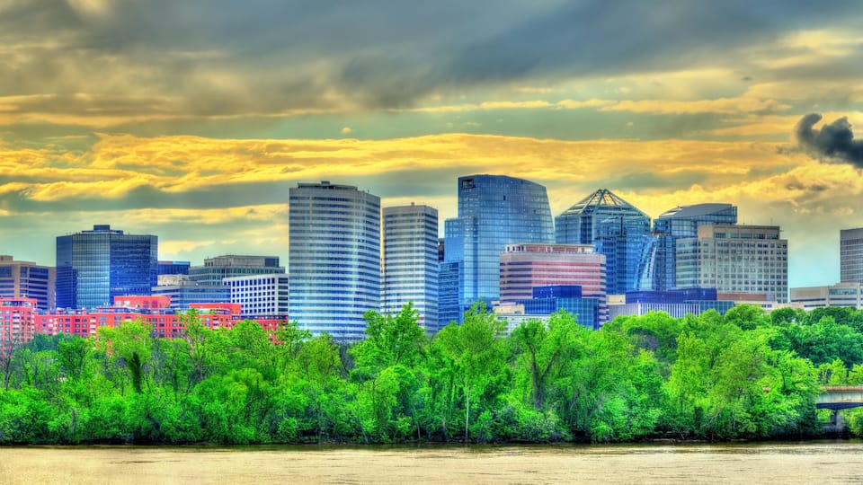 View of Rosslyn area in Arlington County, Virginia from Washington, D.C.