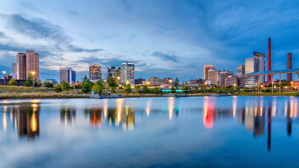 Birmingham, Alabama, USA downtown city skyline.