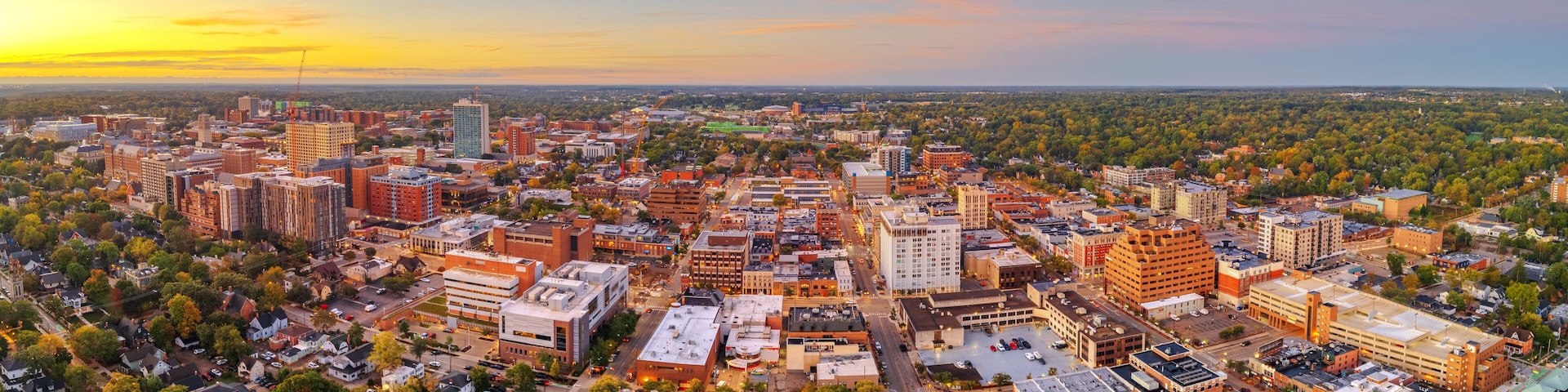 Ann Arbor, Michigan, USA Downtown Panorama