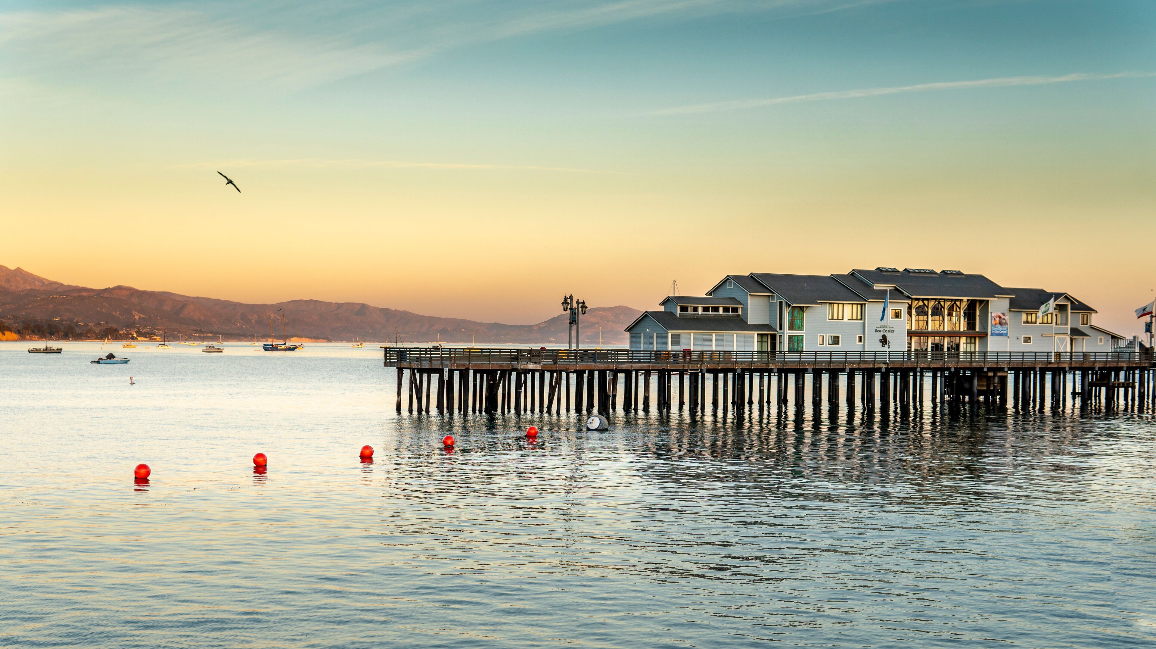 Sunset on the pier beach