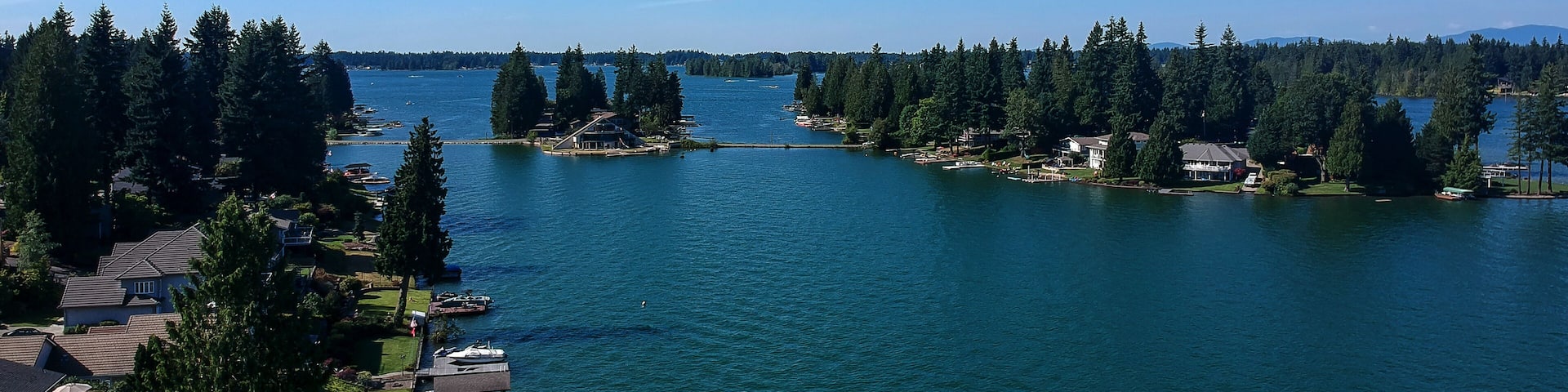 Man Made Lake Tapps on a beautiful summer day in Bonney Lake Washington