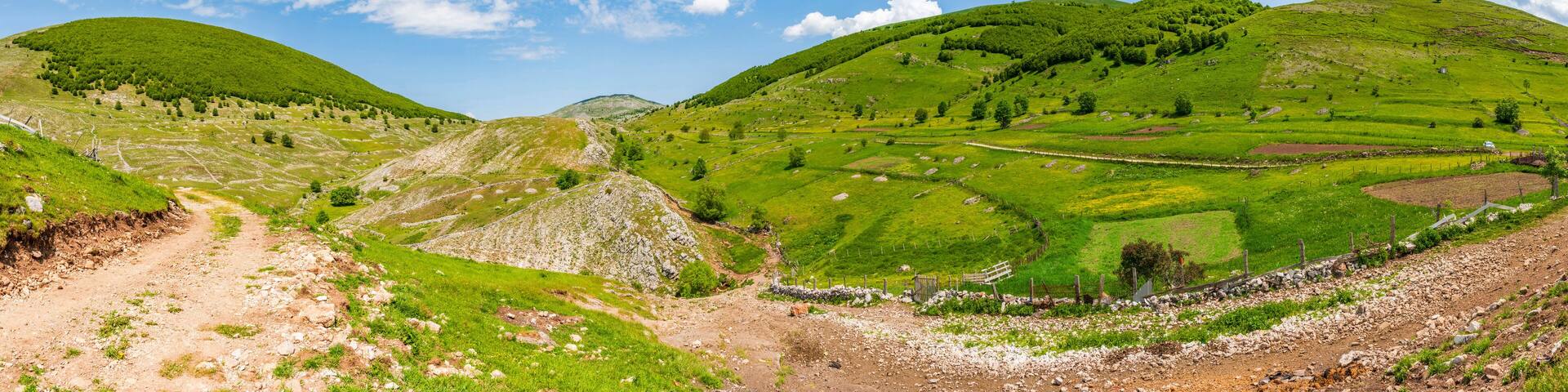 Mountain landscape near Lukomir, the highest village in Bosnia-Herzegovina