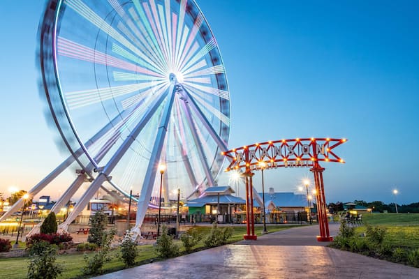 Branson Ferris Wheel featuring a garden and night scenes