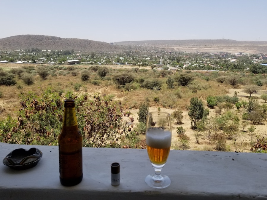 Ethiopian beer while watching village life from afar.
#OrbitzTravel