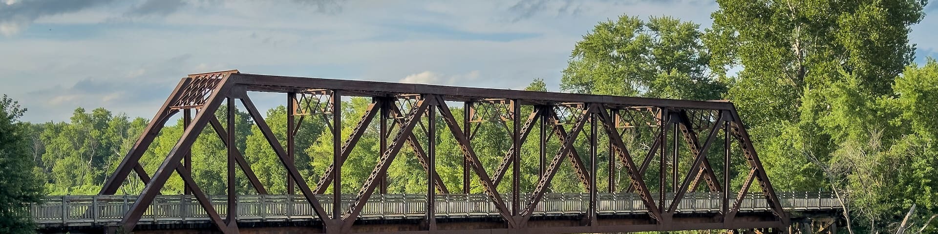 trestle on Katy Trail in Missouri over Auxvasse Creek near Mokane - 237 mile bike trail stretching across most of the state of Missouri converted from abandoned railroad