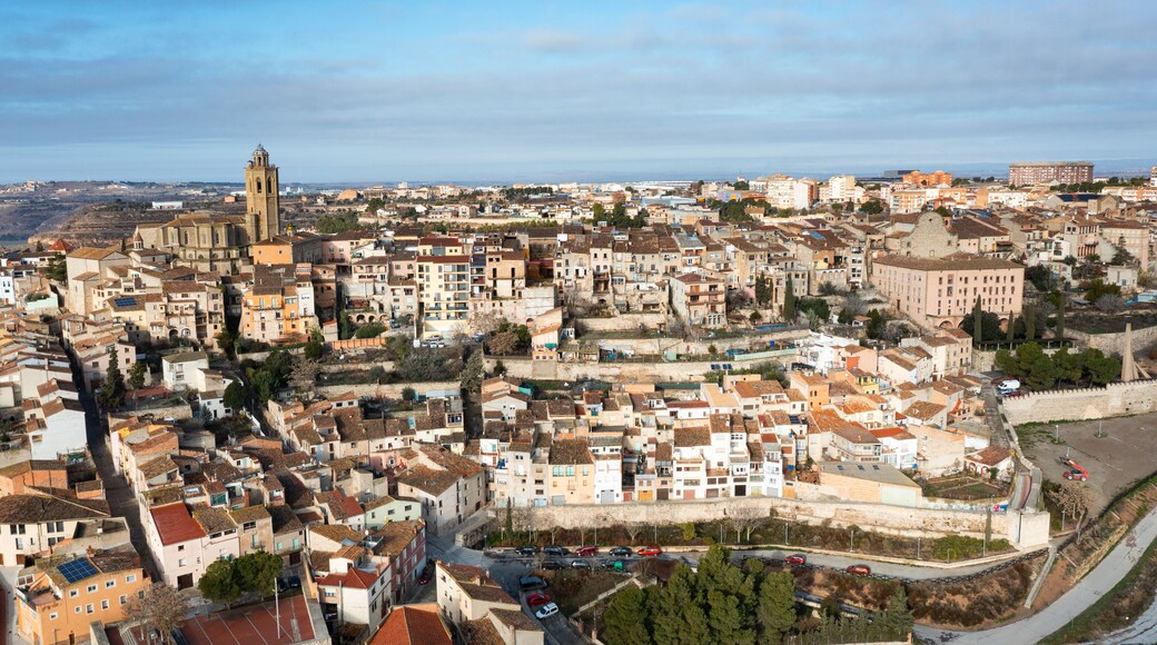 Panoramic views of the Cervera city, La Segarra, Province of Lleida, Catalonia, Spain