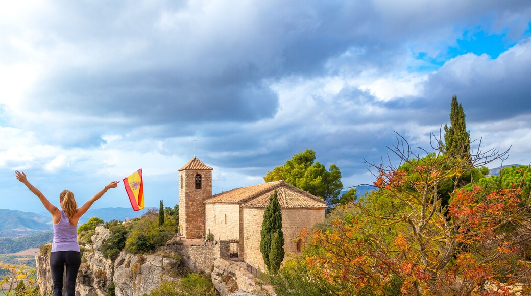 Woman tourist in Cataloniaa- Siurana, Tarragona province in Spain