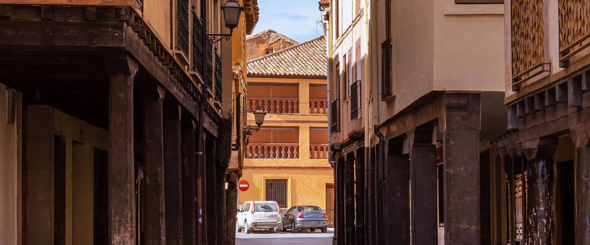 typical buildings, Berlanga de Duero, Soria, Spain