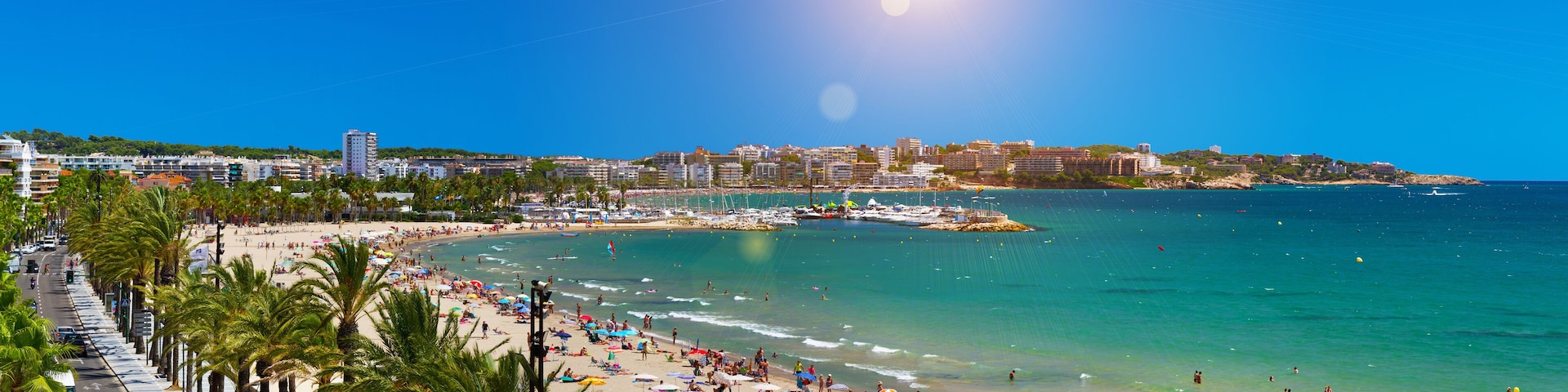 View of Platja Llarga beach in Salou Spain