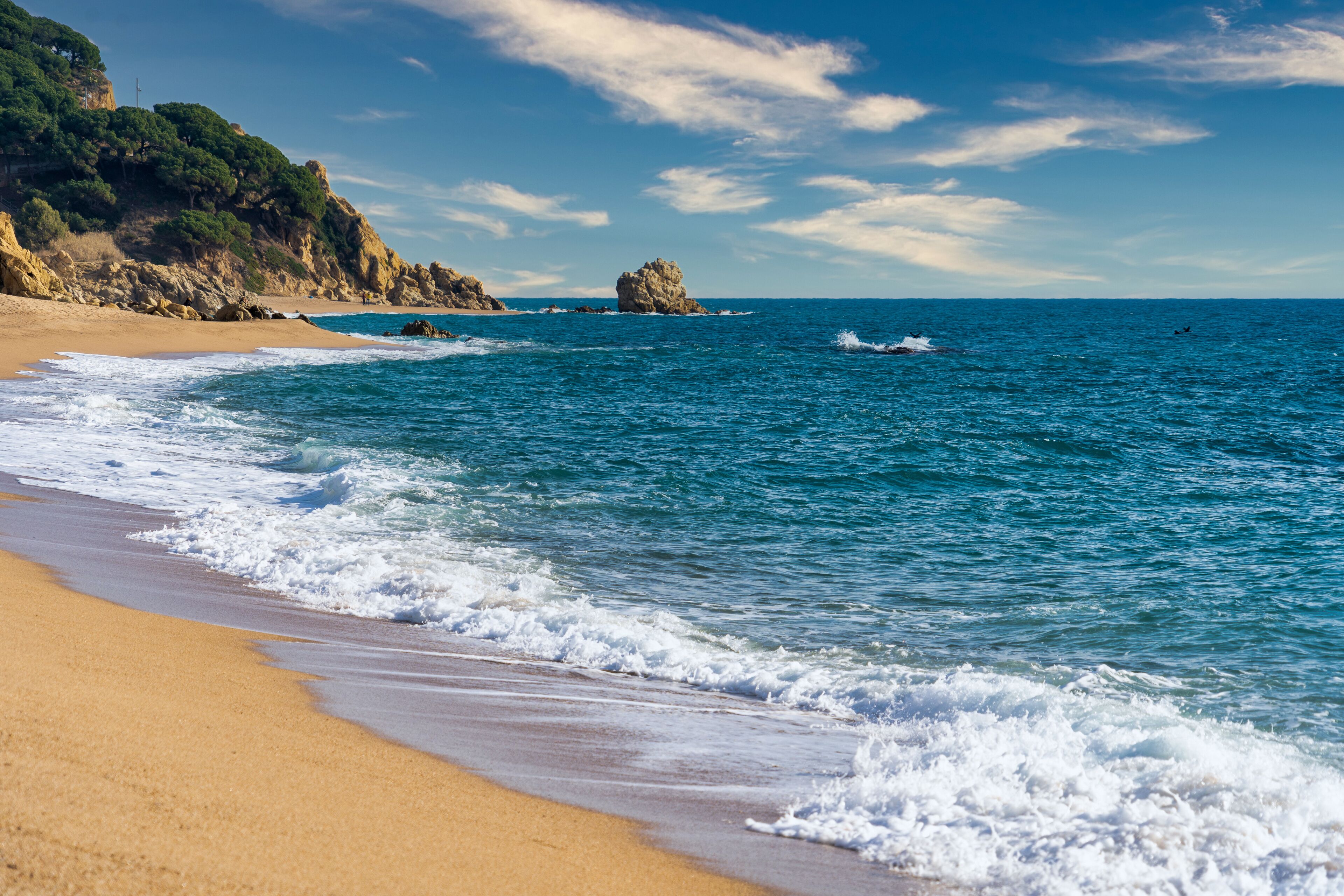 san pol de mar, calella mediterranean beach within the maresme 