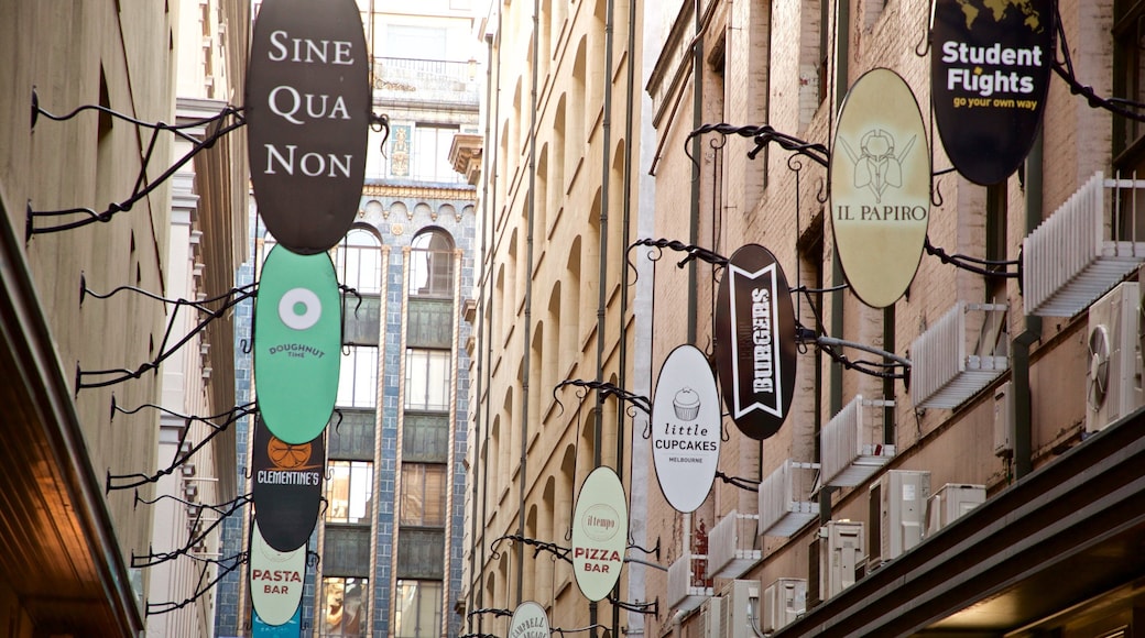 Flinders Lane featuring signage