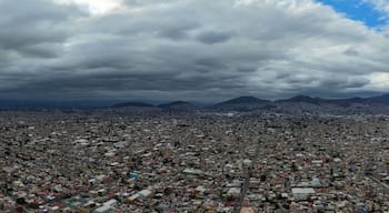 Sweeping drone panorama over Ecatepec metropolitan area