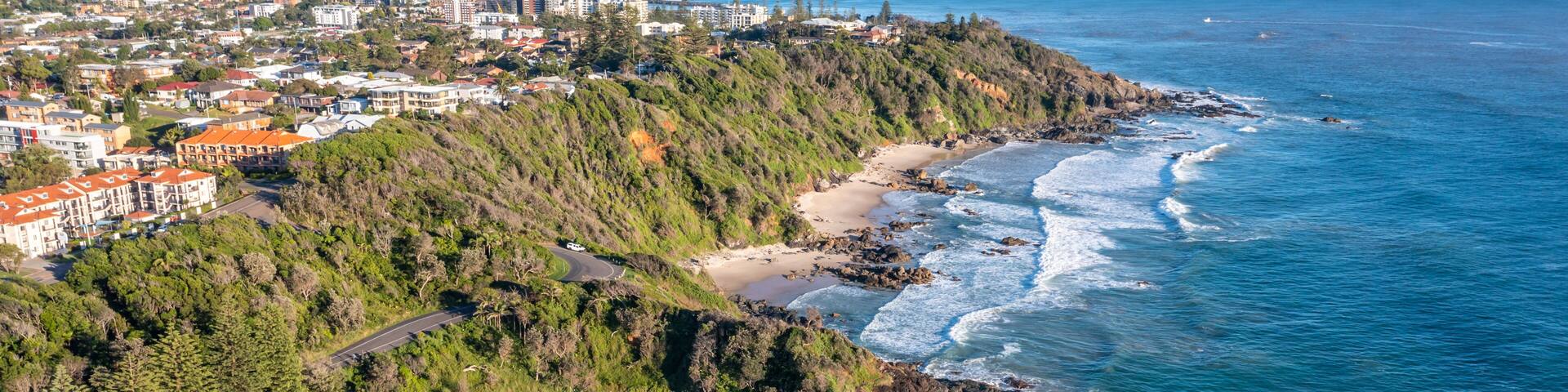 Flynns Beach - Port Macquarie Aerial view NSW Australia