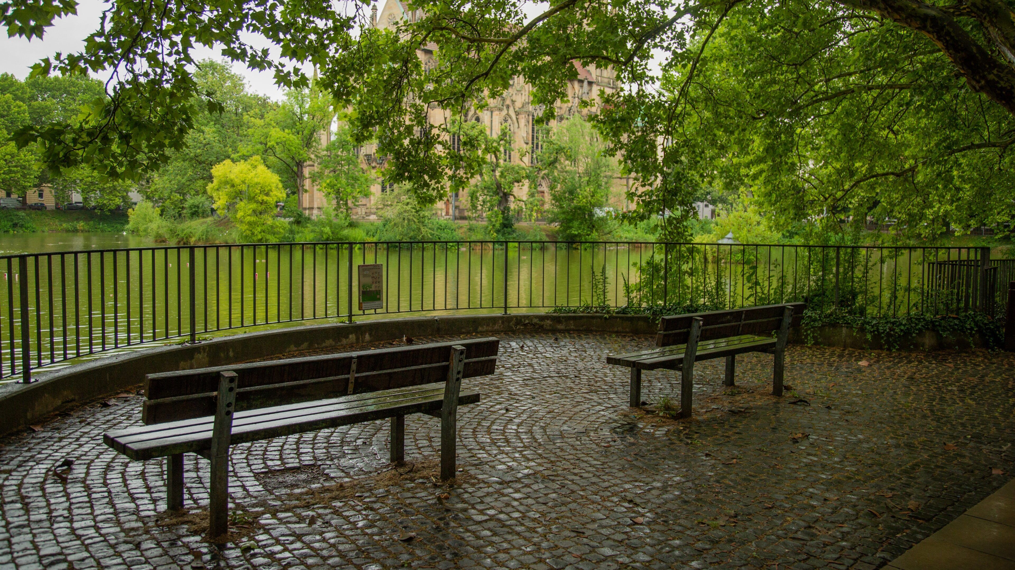 Stuttgart-West showing a pond