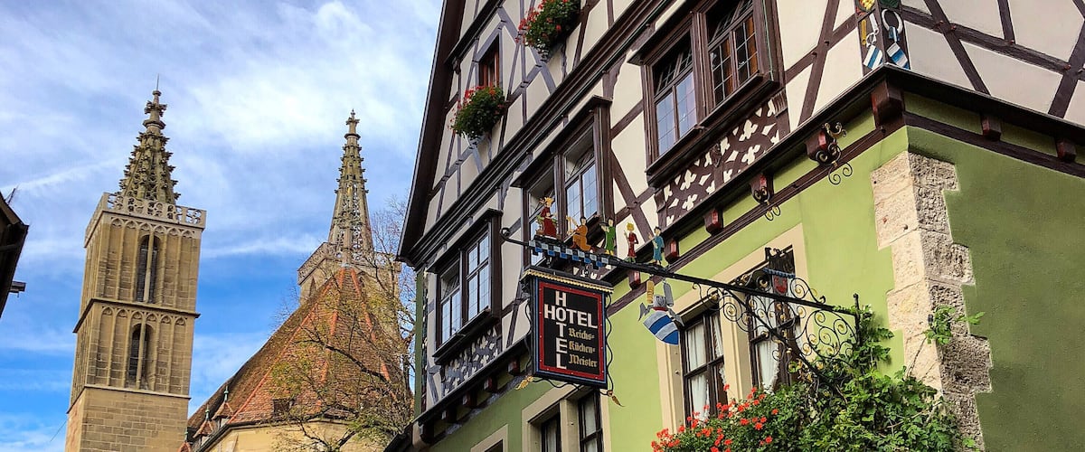 In the streets of Rothenburg ob der Tauber, Bavaria, Germany