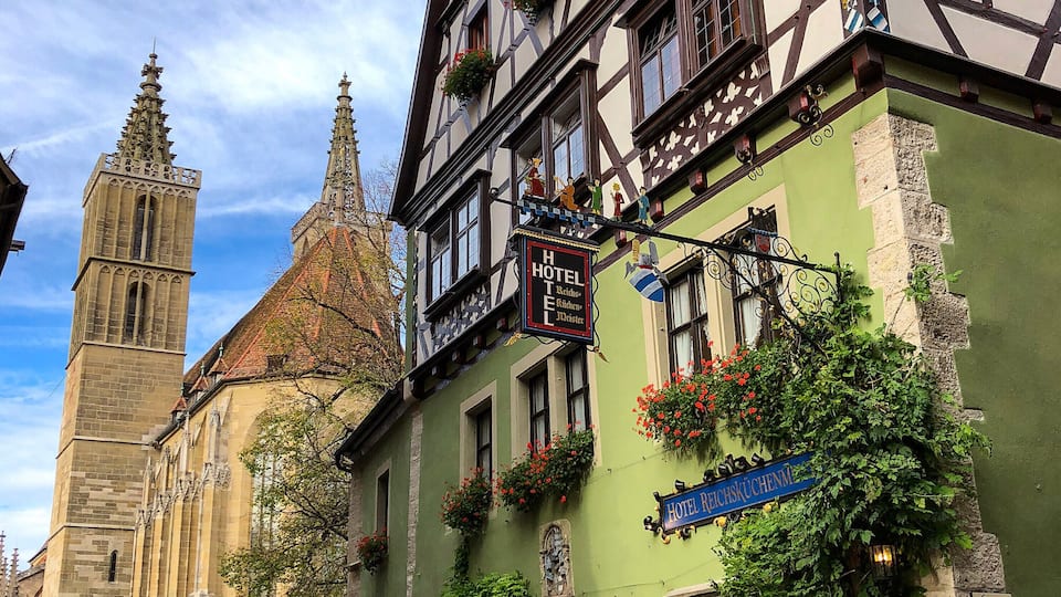 In the streets of Rothenburg ob der Tauber, Bavaria, Germany