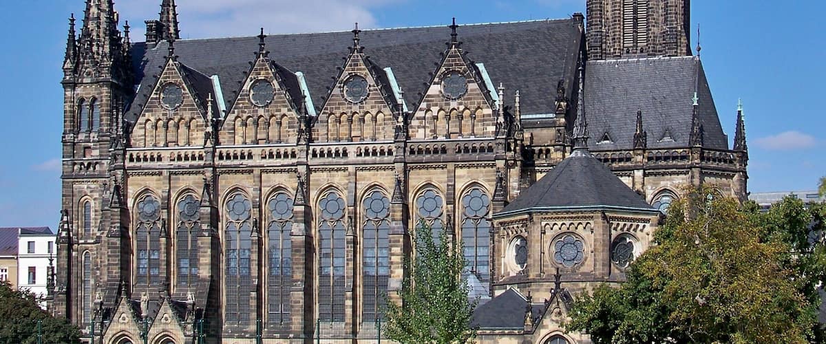 Peterskirche in Leipzig aus der Hohen Straße