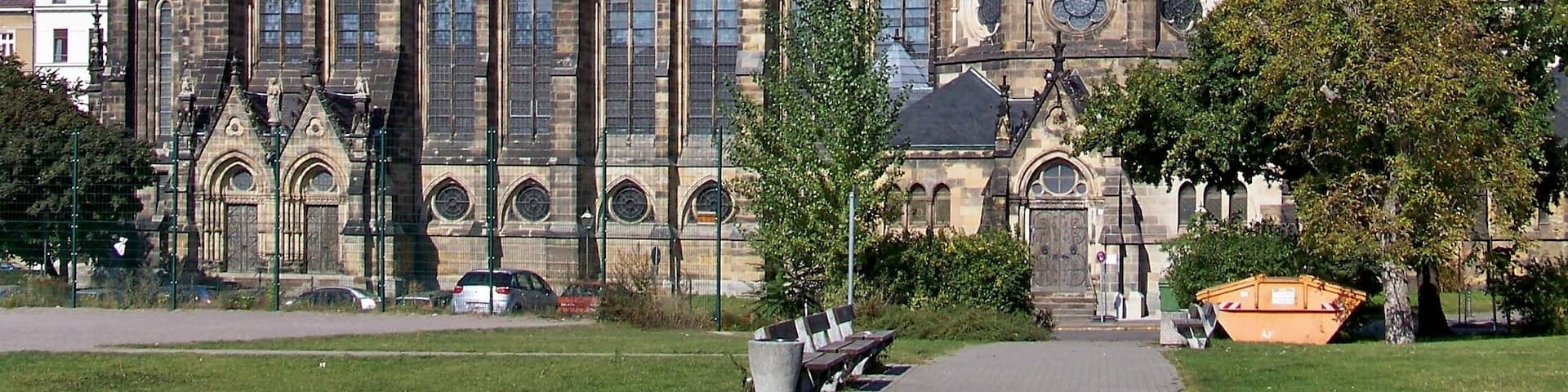 Peterskirche in Leipzig aus der Hohen Straße