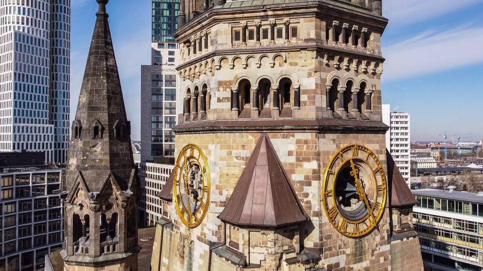 Famous Kaiser Wilhelm Memorial Church in Berlin - urban photography