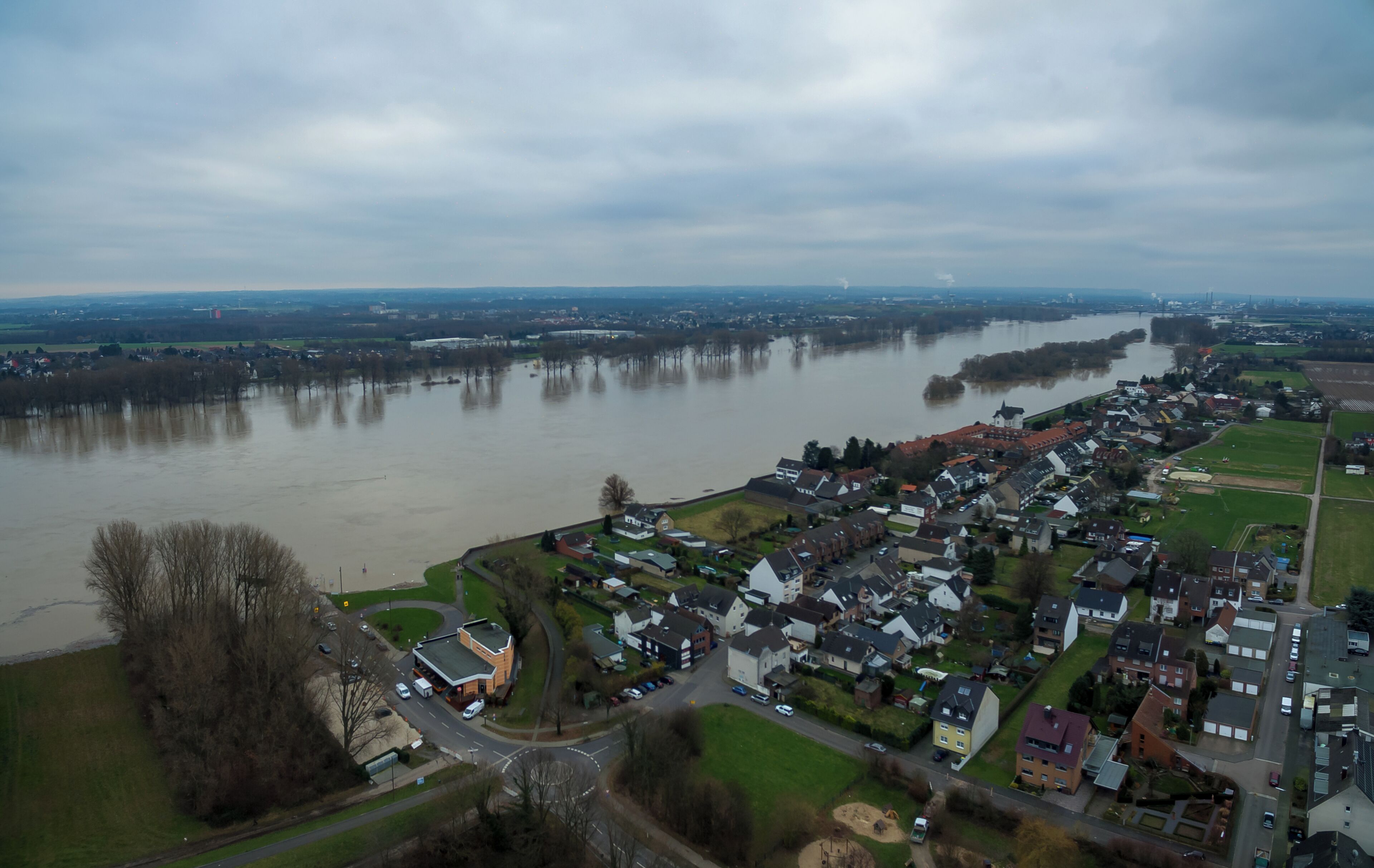 Hochwasser Januar 2018 in Köln-Langel