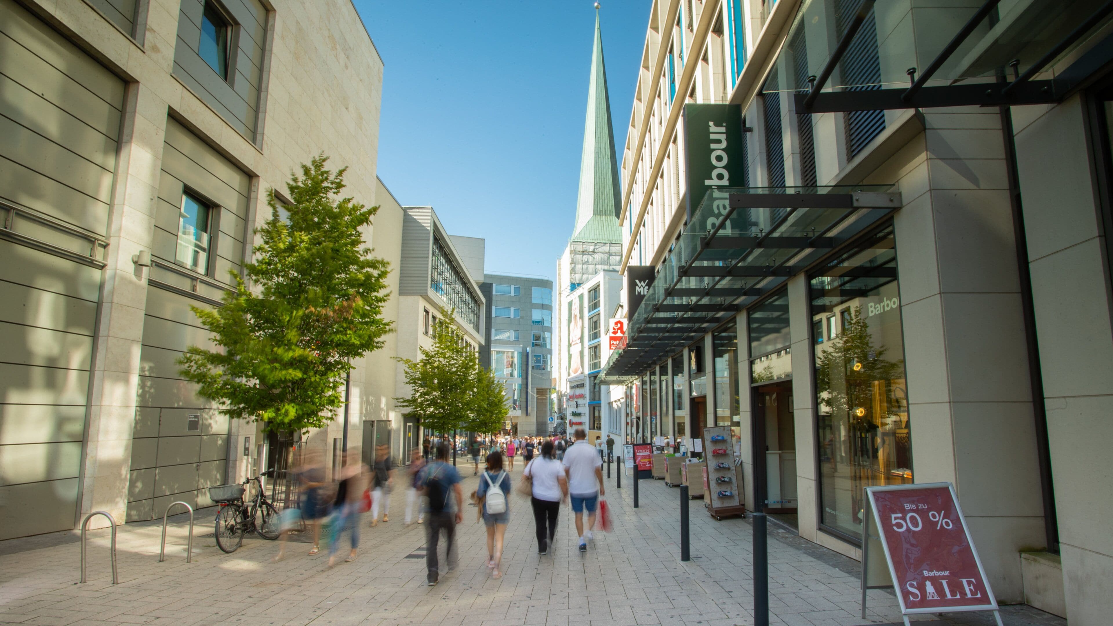 Dortmund City Centre which includes signage