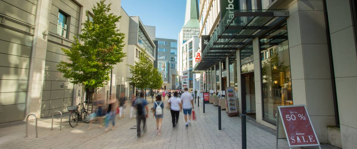 Dortmund City Centre which includes signage